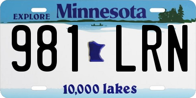 MN license plate 981LRN