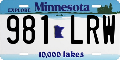 MN license plate 981LRW