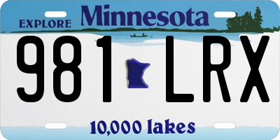 MN license plate 981LRX