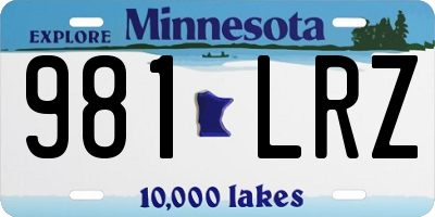MN license plate 981LRZ