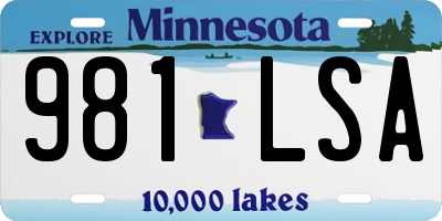 MN license plate 981LSA