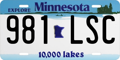 MN license plate 981LSC