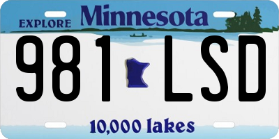 MN license plate 981LSD
