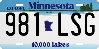 MN license plate 981LSG