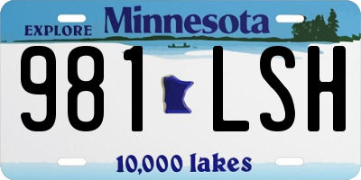 MN license plate 981LSH