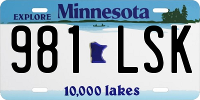MN license plate 981LSK