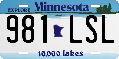 MN license plate 981LSL