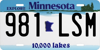 MN license plate 981LSM
