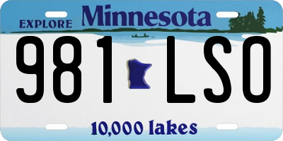 MN license plate 981LSO