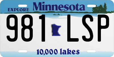 MN license plate 981LSP