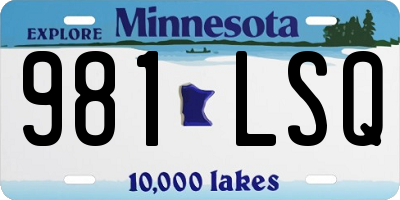MN license plate 981LSQ