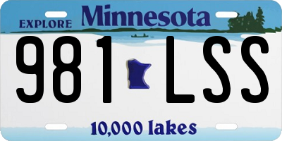 MN license plate 981LSS
