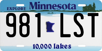 MN license plate 981LST