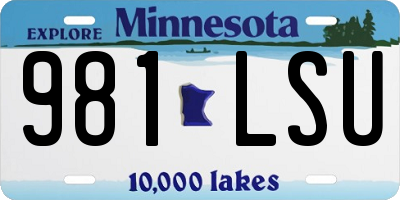 MN license plate 981LSU