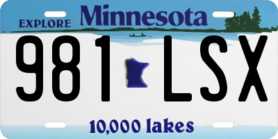 MN license plate 981LSX