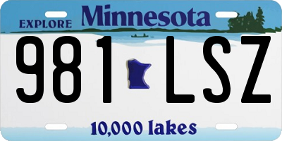 MN license plate 981LSZ