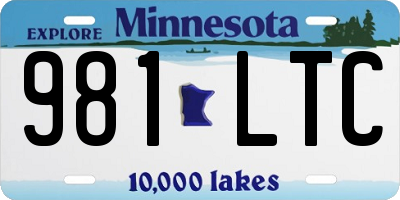 MN license plate 981LTC