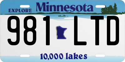 MN license plate 981LTD