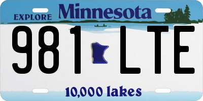 MN license plate 981LTE