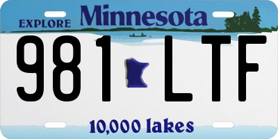 MN license plate 981LTF