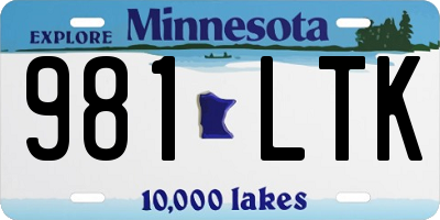 MN license plate 981LTK