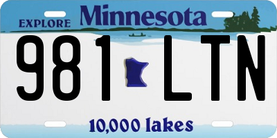 MN license plate 981LTN