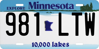 MN license plate 981LTW