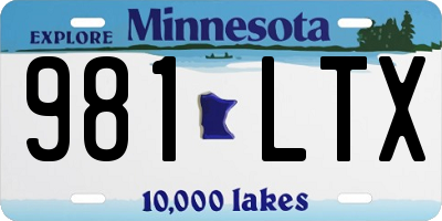 MN license plate 981LTX