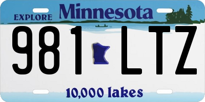 MN license plate 981LTZ