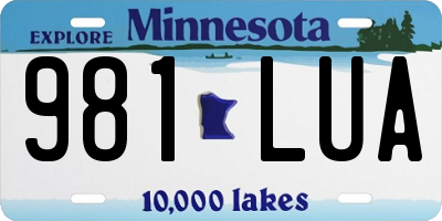 MN license plate 981LUA