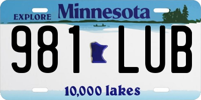 MN license plate 981LUB