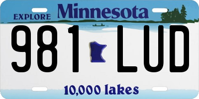 MN license plate 981LUD
