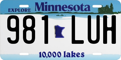 MN license plate 981LUH