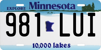 MN license plate 981LUI