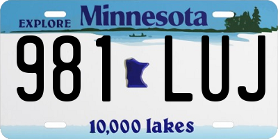 MN license plate 981LUJ