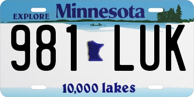 MN license plate 981LUK