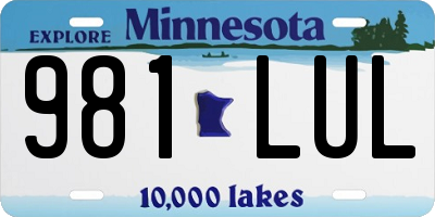 MN license plate 981LUL