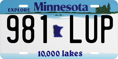 MN license plate 981LUP