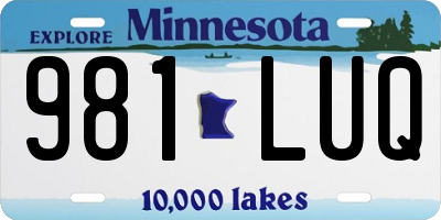 MN license plate 981LUQ
