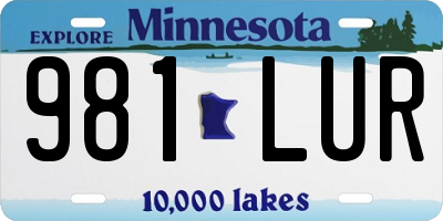 MN license plate 981LUR