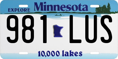 MN license plate 981LUS
