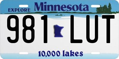 MN license plate 981LUT