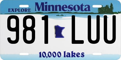 MN license plate 981LUU