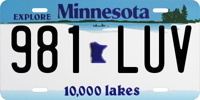 MN license plate 981LUV