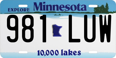 MN license plate 981LUW