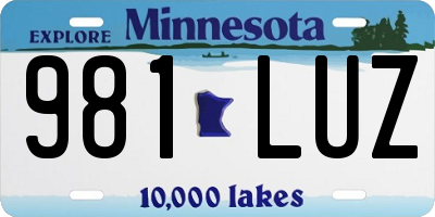 MN license plate 981LUZ