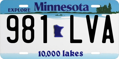 MN license plate 981LVA