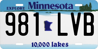 MN license plate 981LVB