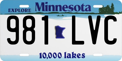 MN license plate 981LVC