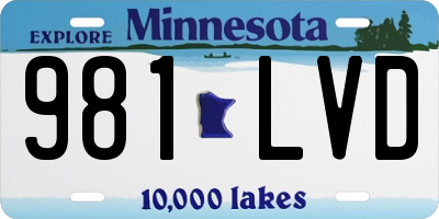 MN license plate 981LVD